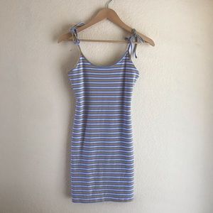 Bodycon blue/white/yellow stripped dress!